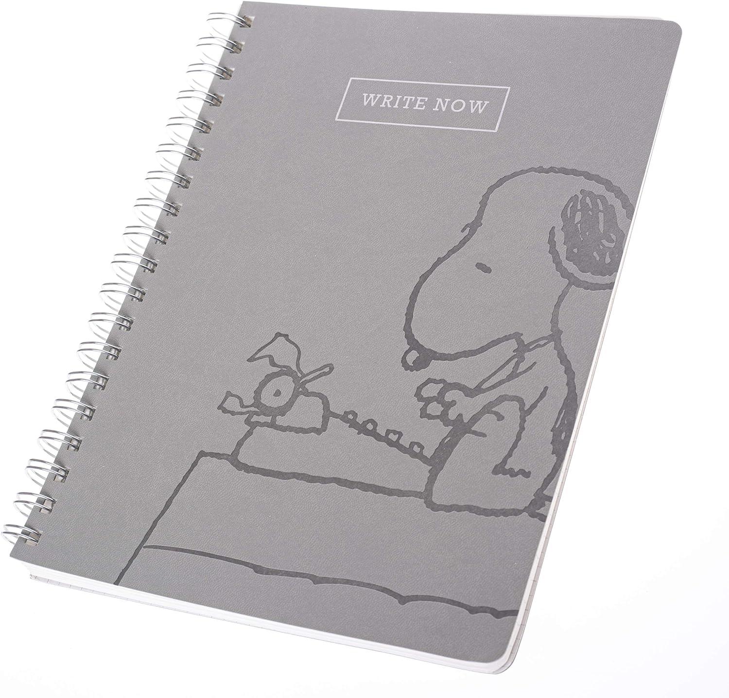 imageGraphique Vegan Leather Spiral Journal Peanuts Focus quotFocus On The Goodquot Quote on the Cover  Perfect for Taking Notes Lists and MoreSnoopy Type