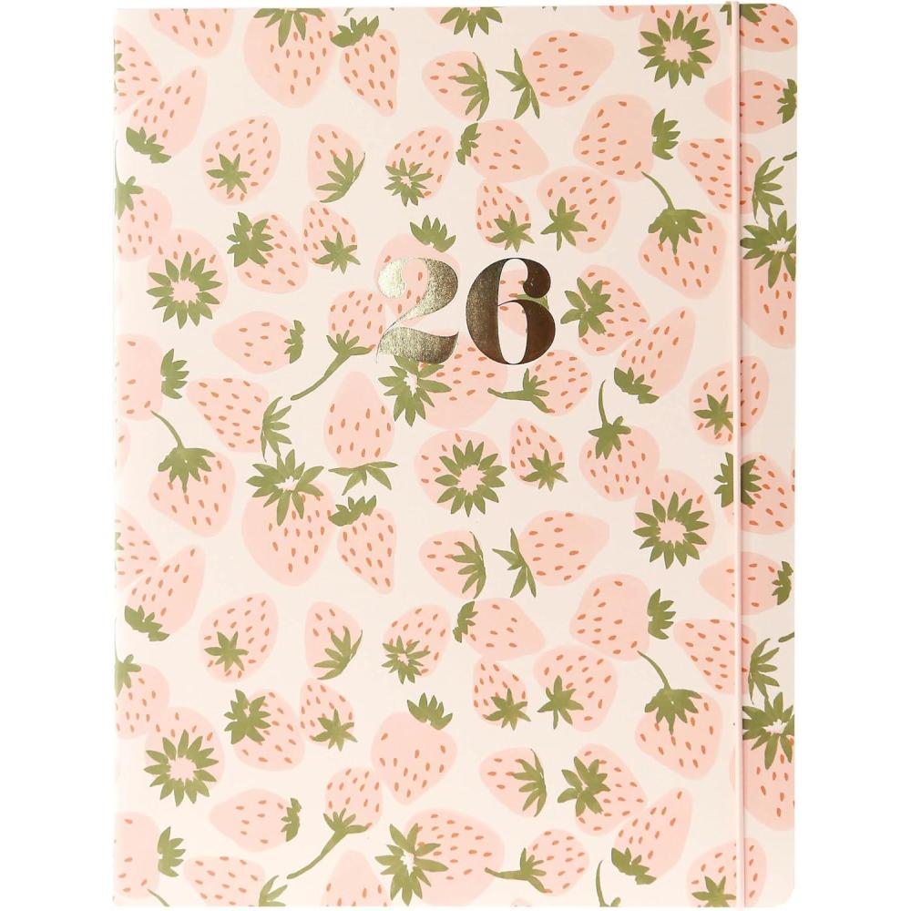image18 Month PlannerCalendar by Graphique July 2025  Dec 2026 Gingham Monthly Planner Holidays Notes Pages 8 x 10Strawberries