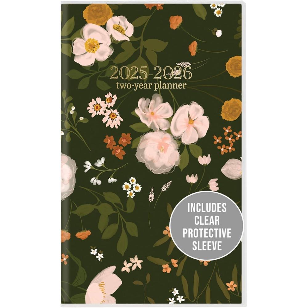 imageGraphique 2 Year Pocket Planner  29 Month Organizer Aug 2025  Dec 2027  Monthly Calendar ampamp Notes Spreads  Marked Holidays  Elegant Pattern  375 x 6quotFloral