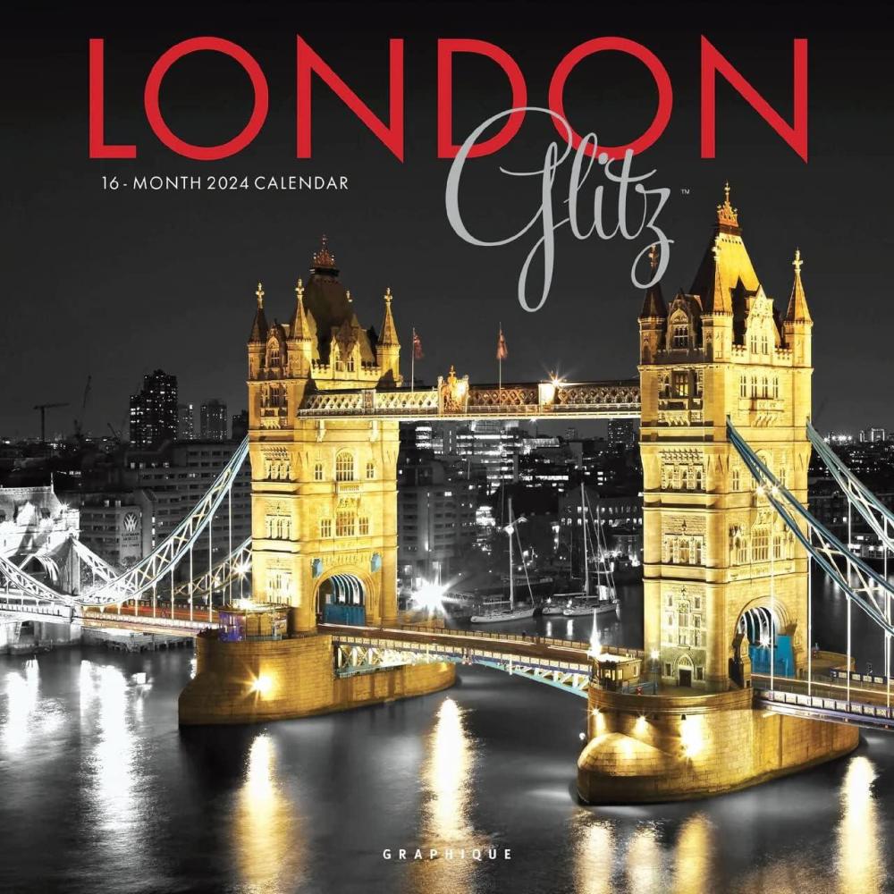 imageGraphique 2026 Around The World Wall Calendar  12 x 12  Thick Paper  Home ampamp Office Organizer  Large Monthly Grid  3 Languages ampamp Marked Holidays  4 Month Preview Page for 2027London Glitz