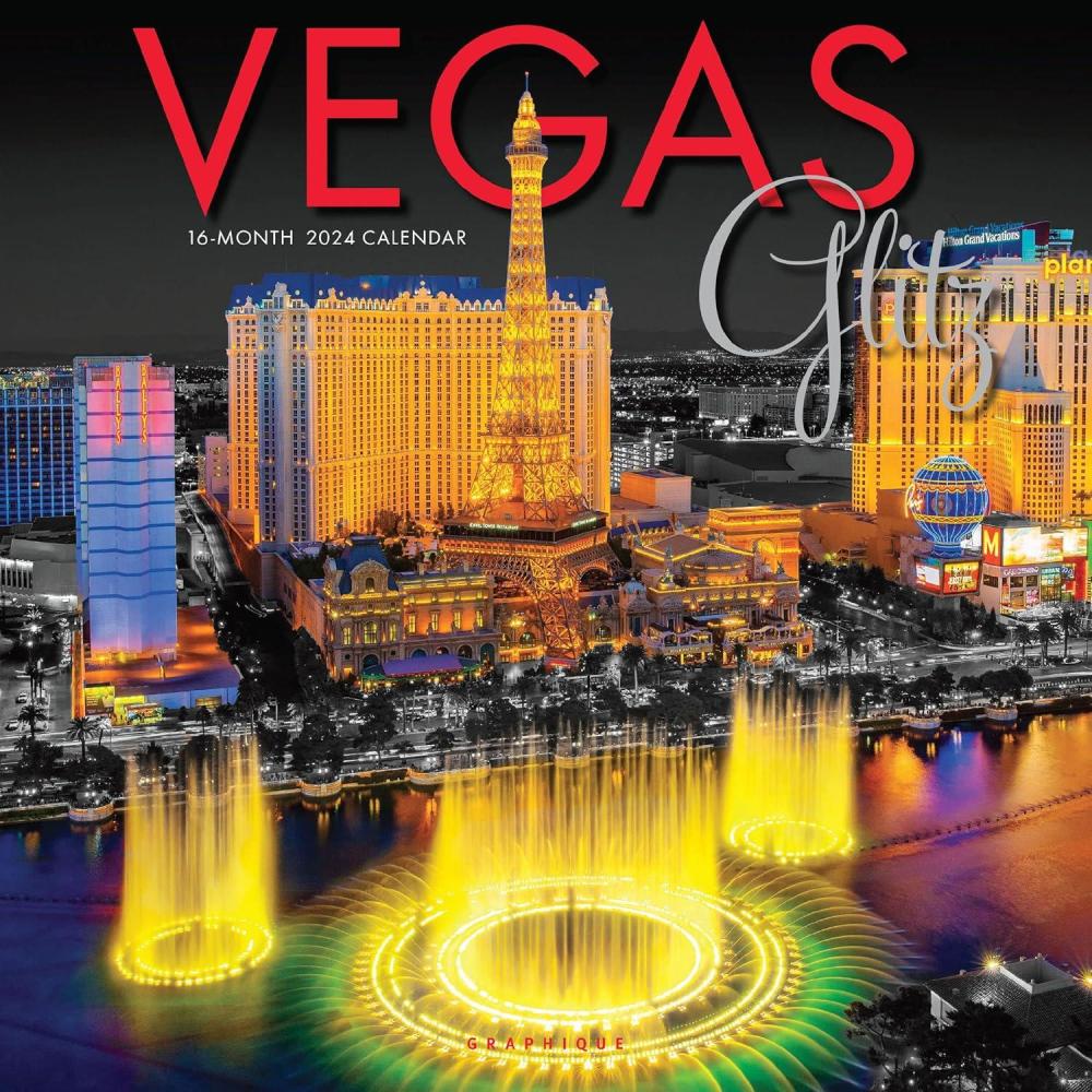 imageGraphique 2026 Around The World Wall Calendar  12 x 12  Thick Paper  Home ampamp Office Organizer  Large Monthly Grid  3 Languages ampamp Marked Holidays  4 Month Preview Page for 2027Vegas Glitz