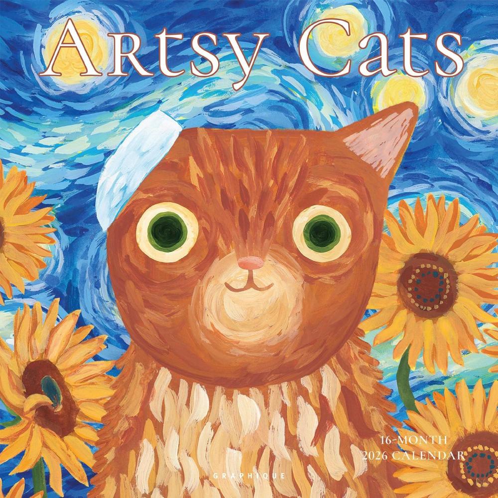 imageGraphique 2026 Classic Cats Wall Calendar  12 x 12  Thick Paper  Home ampamp Office Organizer  Large Monthly Grid  3 Languages ampamp Marked Holidays  4 Month Preview Page for 2027Artsy Cats