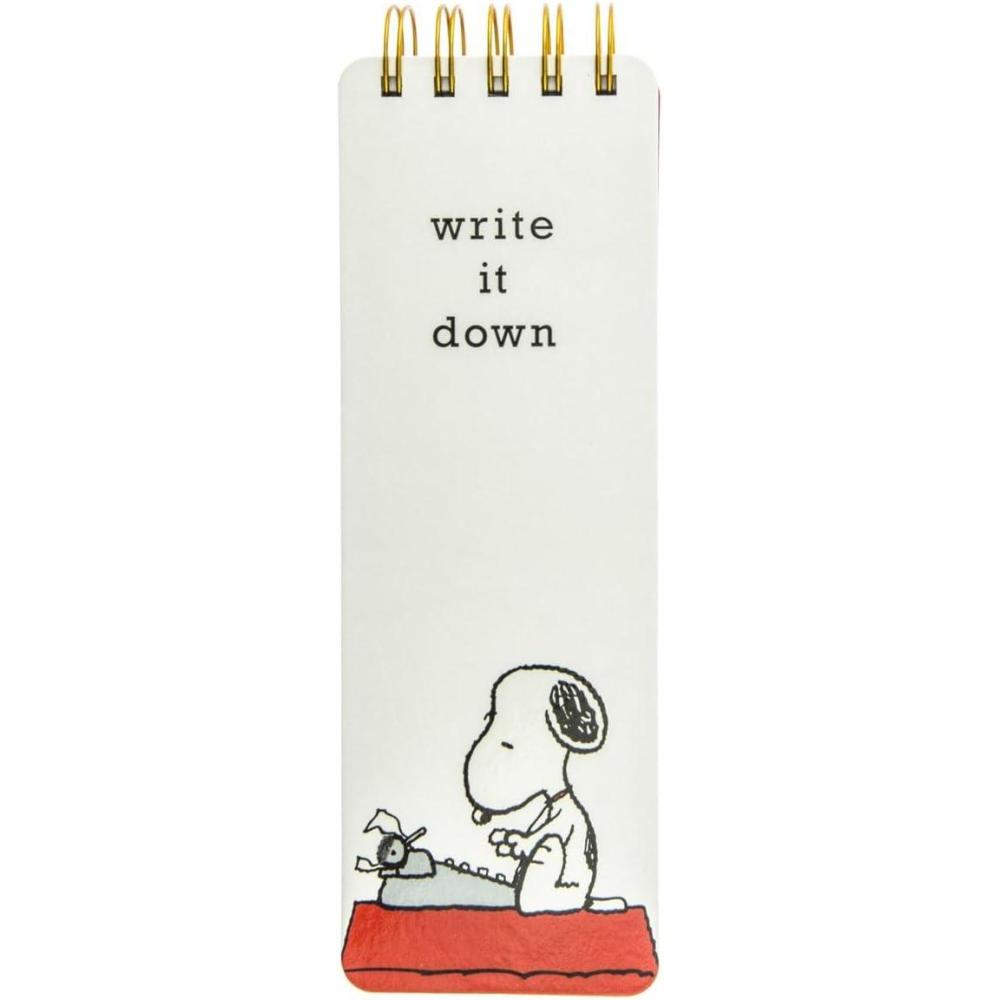 imageGraphique Peanuts Snoopy Typewriter Reporter Journal Charles Schulz Design ampamp quotWrite it Downquot Title Embellished Gold Foil Portable Notebook 150 Lined Sheets w Matching Cover Designs 3quot x 875