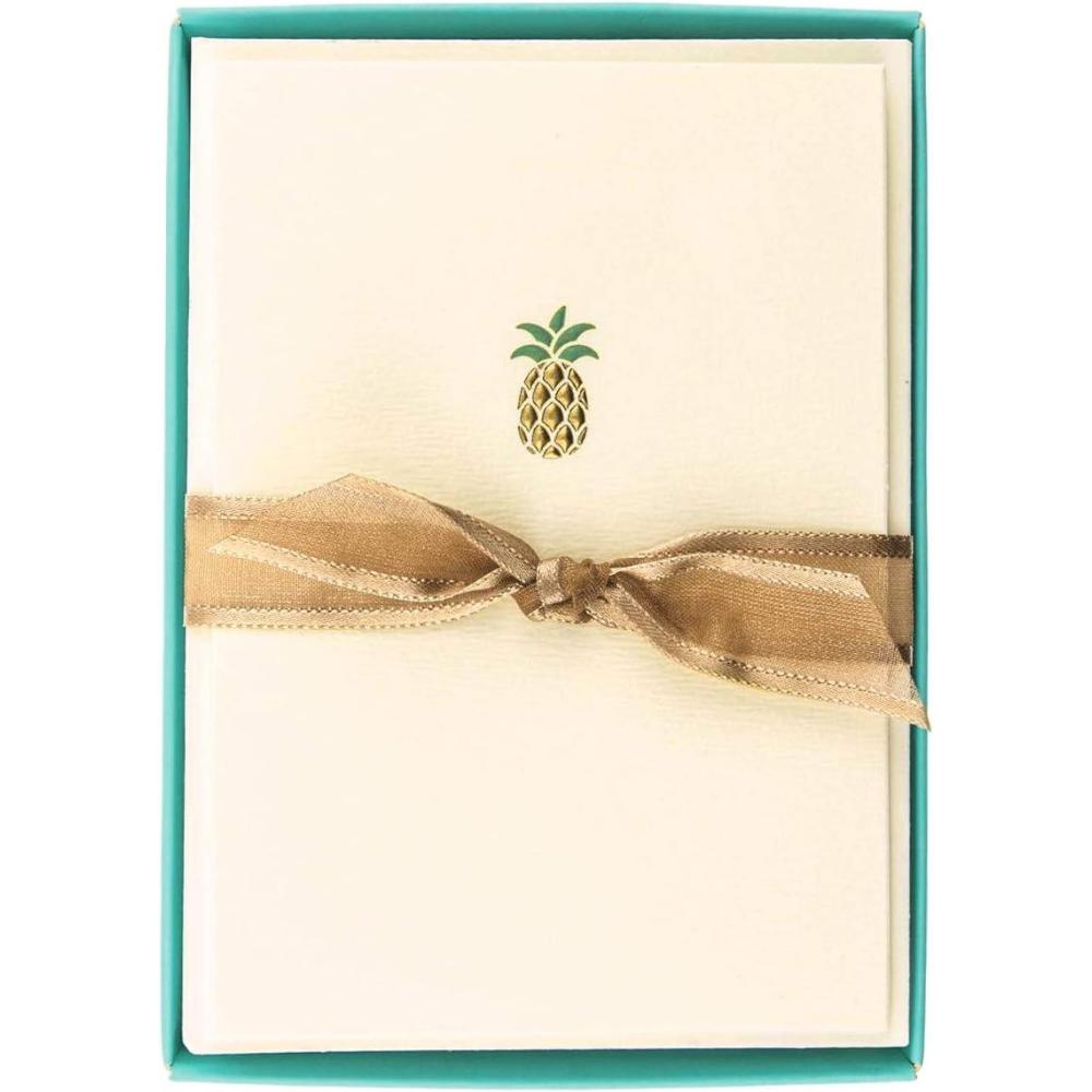 imageGraphique Seahorse La Petite Presse Boxed Notecards  10 Embossed and Embellished Gold Foil Seahorse Blank Cards with Matching Envelopes 325quotquot x 475quotquotquot L1329CBPineapple