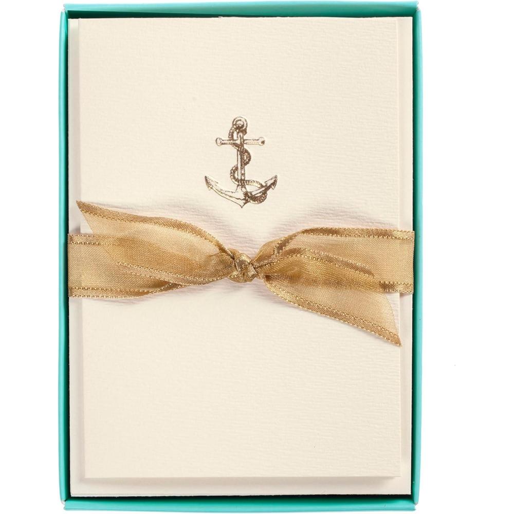 imageGraphique Seahorse La Petite Presse Boxed Notecards  10 Embossed and Embellished Gold Foil Seahorse Blank Cards with Matching Envelopes 325quotquot x 475quotquotquot L1329CBAnchor