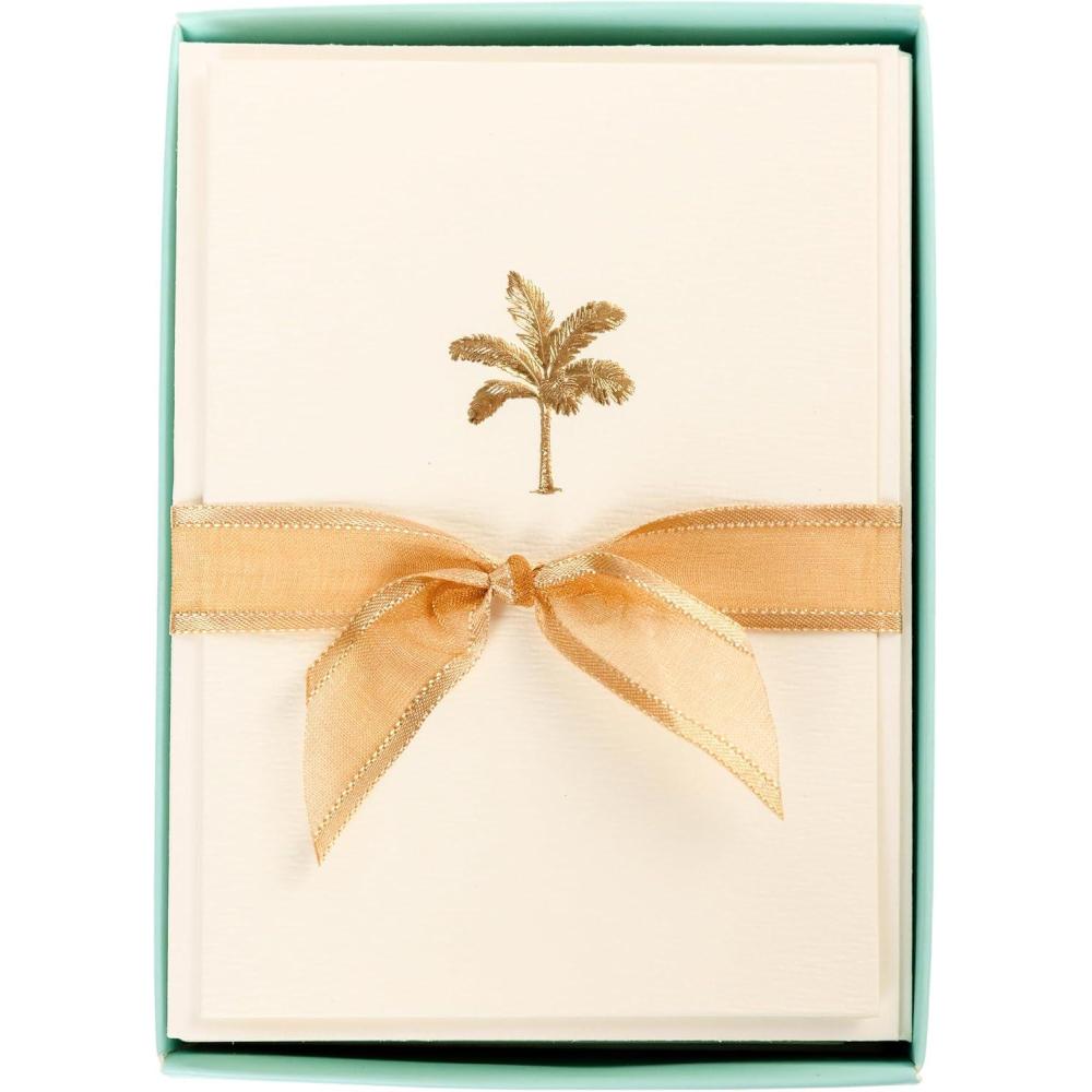 imageGraphique Seahorse La Petite Presse Boxed Notecards  10 Embossed and Embellished Gold Foil Seahorse Blank Cards with Matching Envelopes 325quotquot x 475quotquotquot L1329CBPalm