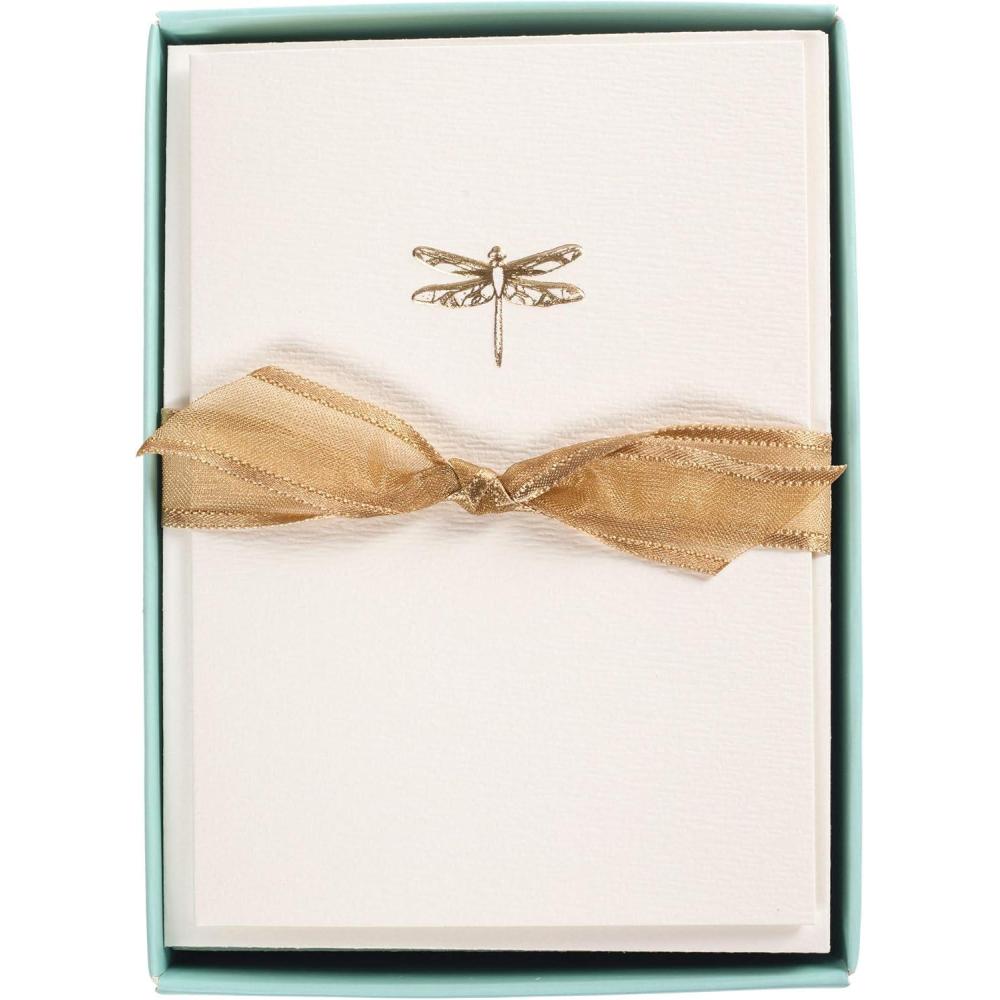 imageGraphique Seahorse La Petite Presse Boxed Notecards  10 Embossed and Embellished Gold Foil Seahorse Blank Cards with Matching Envelopes 325quotquot x 475quotquotquot L1329CBDragonfly
