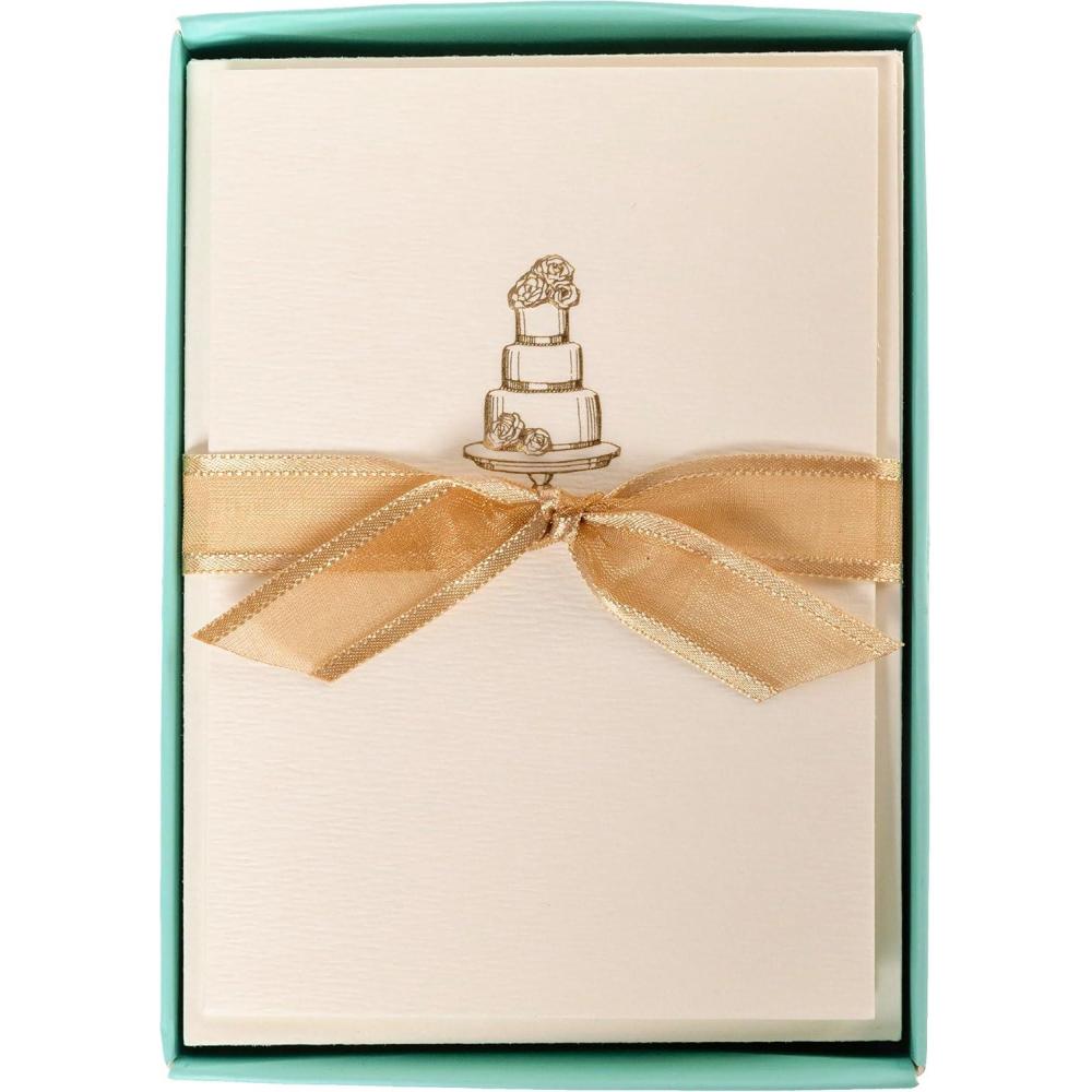imageGraphique Seahorse La Petite Presse Boxed Notecards  10 Embossed and Embellished Gold Foil Seahorse Blank Cards with Matching Envelopes 325quotquot x 475quotquotquot L1329CBWedding Cake
