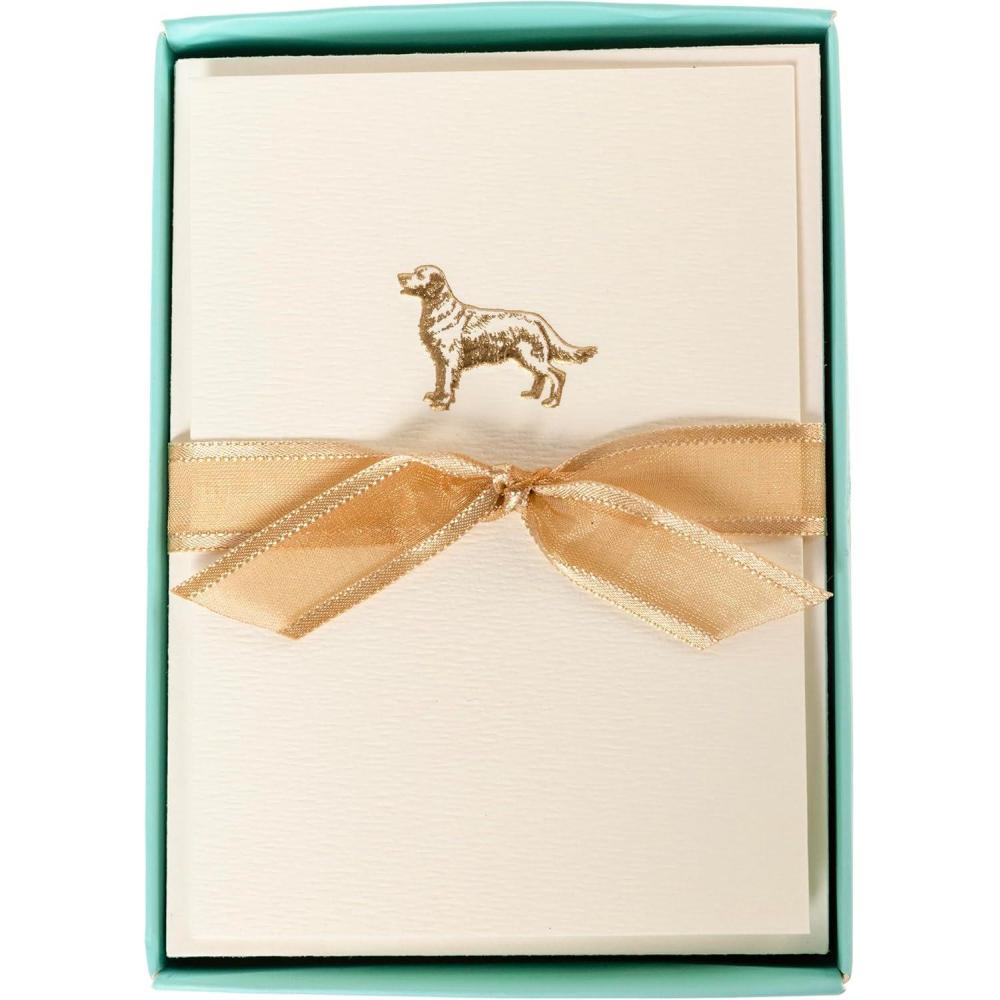 imageGraphique Seahorse La Petite Presse Boxed Notecards  10 Embossed and Embellished Gold Foil Seahorse Blank Cards with Matching Envelopes 325quotquot x 475quotquotquot L1329CBGolden Retriever