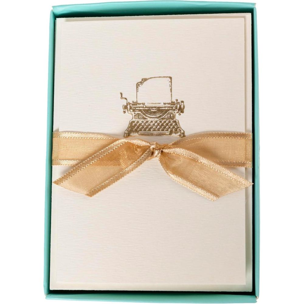 imageGraphique Seahorse La Petite Presse Boxed Notecards  10 Embossed and Embellished Gold Foil Seahorse Blank Cards with Matching Envelopes 325quotquot x 475quotquotquot L1329CBTypewriter