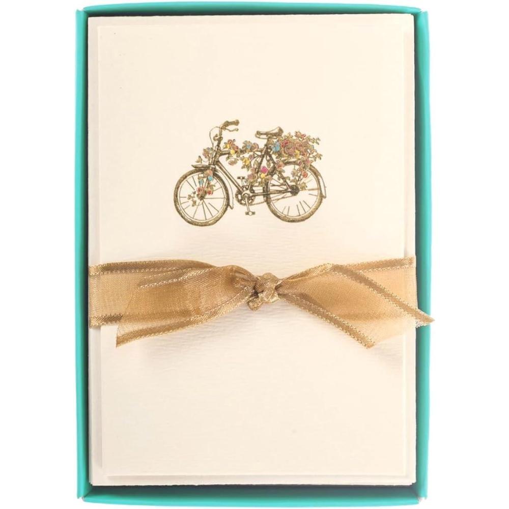 imageGraphique Seahorse La Petite Presse Boxed Notecards  10 Embossed and Embellished Gold Foil Seahorse Blank Cards with Matching Envelopes 325quotquot x 475quotquotquot L1329CBFlower Bicycle