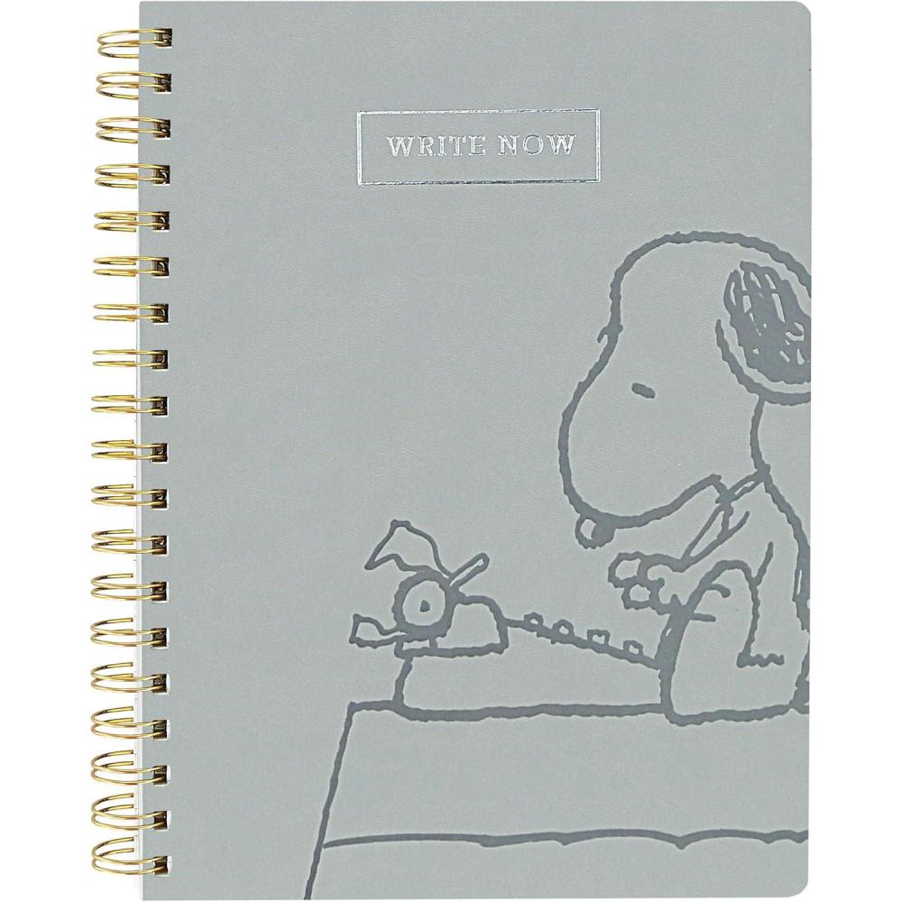 imageGraphique Vegan Leather Spiral Journal Peanuts Focus quotFocus On The Goodquot Quote on the Cover  Perfect for Taking Notes Lists and MoreSnoopy Type