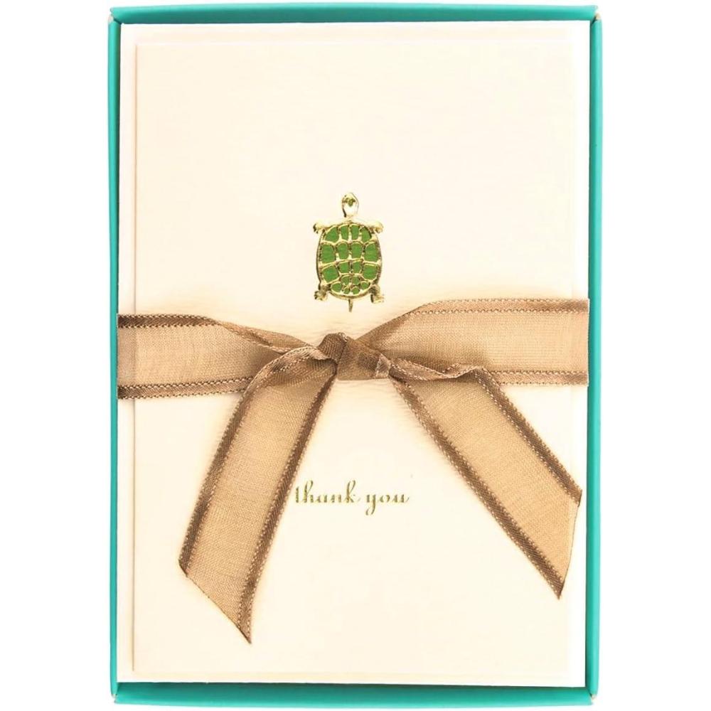 imageGraphique Whale La Petite Presse Boxed Notecards  10 Elegant Embossed Green Whale Thanks a Ton Thank You Cards with Matching Envelopes 325quot x 475quotTurtle