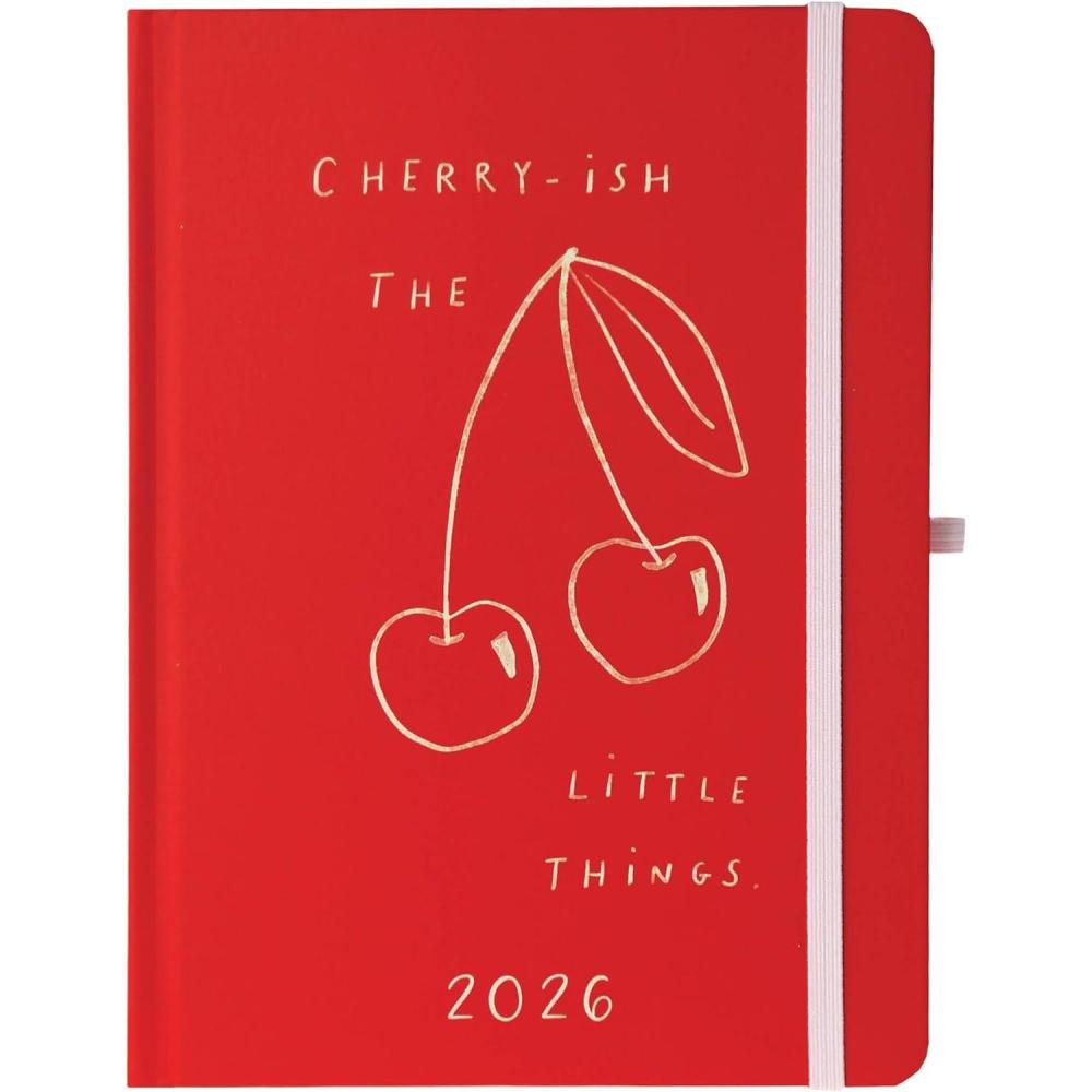 imageJuly 2025  Dec 2026 Planner by Graphique Weekly and Monthly Planner 18 Months Calendar Hardcover Cherries 6 x 8Cherries