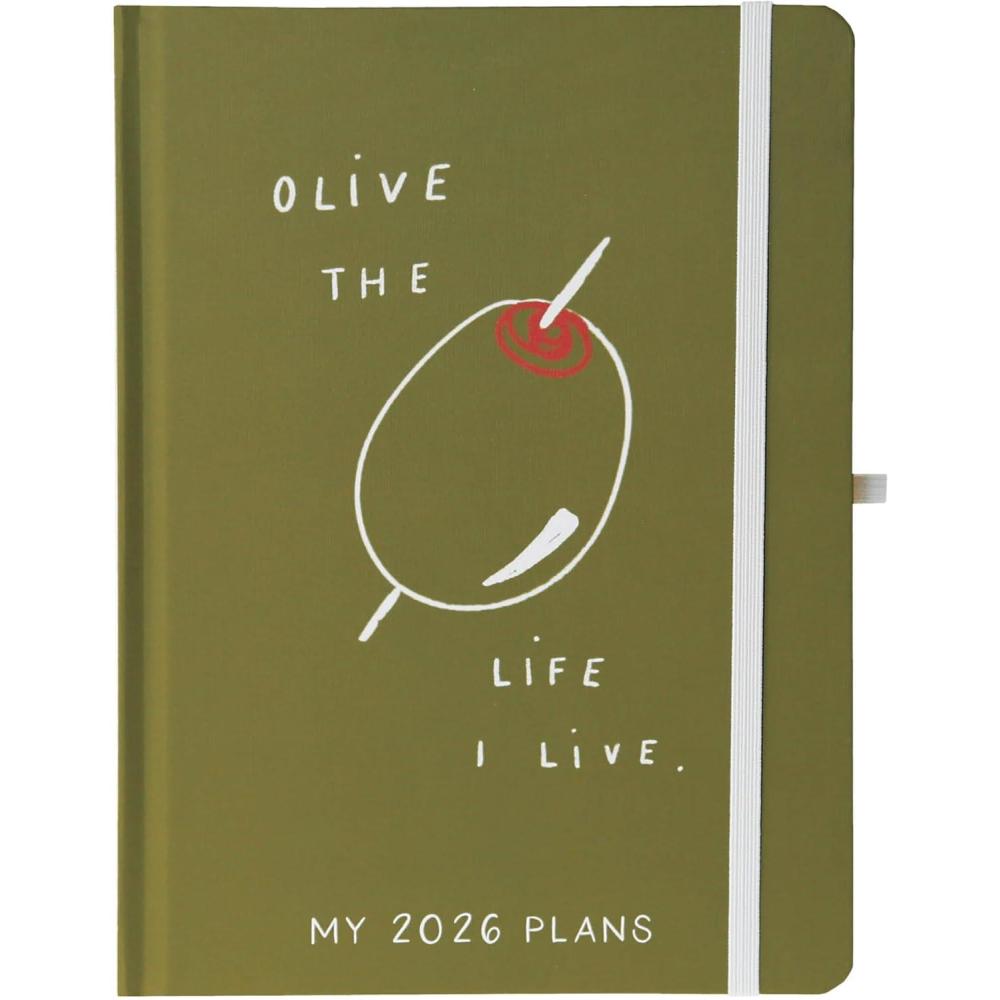 imageJuly 2025  Dec 2026 Planner by Graphique Weekly and Monthly Planner 18 Months Calendar Hardcover Cherries 6 x 8Olive