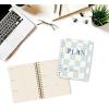 18 Month Planner/Calendar by Graphique, July 2025 – Dec. 2026 La Dolce Vita Hardbound Spiral Planner, Monthly Tabs, Holidays, Reminder Stickers, 6” x 8”(Checkered Peanuts)