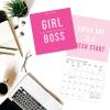 Graphique 2026 Girl Boss Mini Wall Calendar | 7” x 7” | Thick Paper | Home & Office Organizer | Large Monthly Grid | 3 Languages & Marked Holidays | 4 Month Preview Page for 2027(Girl Boss)