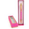 Graphique Glitz Gold Fashion Pen, 5.5″ Ballpoint Pen with Black Ink, Stylish Gold Glitter Leatherette Body, Comes in Gift Box with Foil Accents, Makes a Beautiful, Unique Gift(Pink Glitter Wrapped)