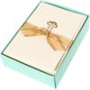 Graphique Seahorse La Petite Presse Boxed Notecards – 10 Embossed and Embellished Gold Foil Seahorse Blank Cards with Matching Envelopes, 3.25″” x 4.75″”” (L1329CB)(Mushroom)