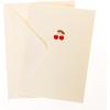 Graphique Seahorse La Petite Presse Boxed Notecards – 10 Embossed and Embellished Gold Foil Seahorse Blank Cards with Matching Envelopes, 3.25″” x 4.75″”” (L1329CB)(Cherries)
