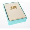 Graphique Seahorse La Petite Presse Boxed Notecards – 10 Embossed and Embellished Gold Foil Seahorse Blank Cards with Matching Envelopes, 3.25″” x 4.75″”” (L1329CB)(Flower Bicycle)