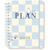 18 Month Planner/Calendar by Graphique, July 2025 – Dec. 2026 La Dolce Vita Hardbound Spiral Planner, Monthly Tabs, Holidays, Reminder Stickers, 6” x 8”(Checkered Peanuts)