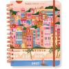 18 Month Planner/Calendar by Graphique, July 2025 – Dec. 2026 La Dolce Vita Hardbound Spiral Planner, Monthly Tabs, Holidays, Reminder Stickers, 6” x 8”(Pink Landscape)