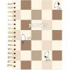 Graphique Peanuts “Happy Thoughts” Hard Bound Journal – 160 Ruled Pages, Vintage Peanuts Cartoon Cover w/”Happy Thoughts” Message Embellished w/Gold Foil, 6.25″ x 8.25″ x 1″(Taupe Check Peanuts)