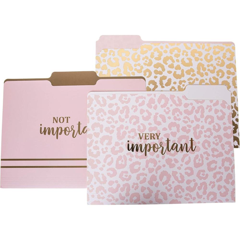 imageGraphique Designer Black White and Gold Polka Dots File Folders  Set of 9 3 Designs  Letter Size Organizers  Decorative Office Supplies  Durable Coated Cardstock  13Cut TabsLeopard