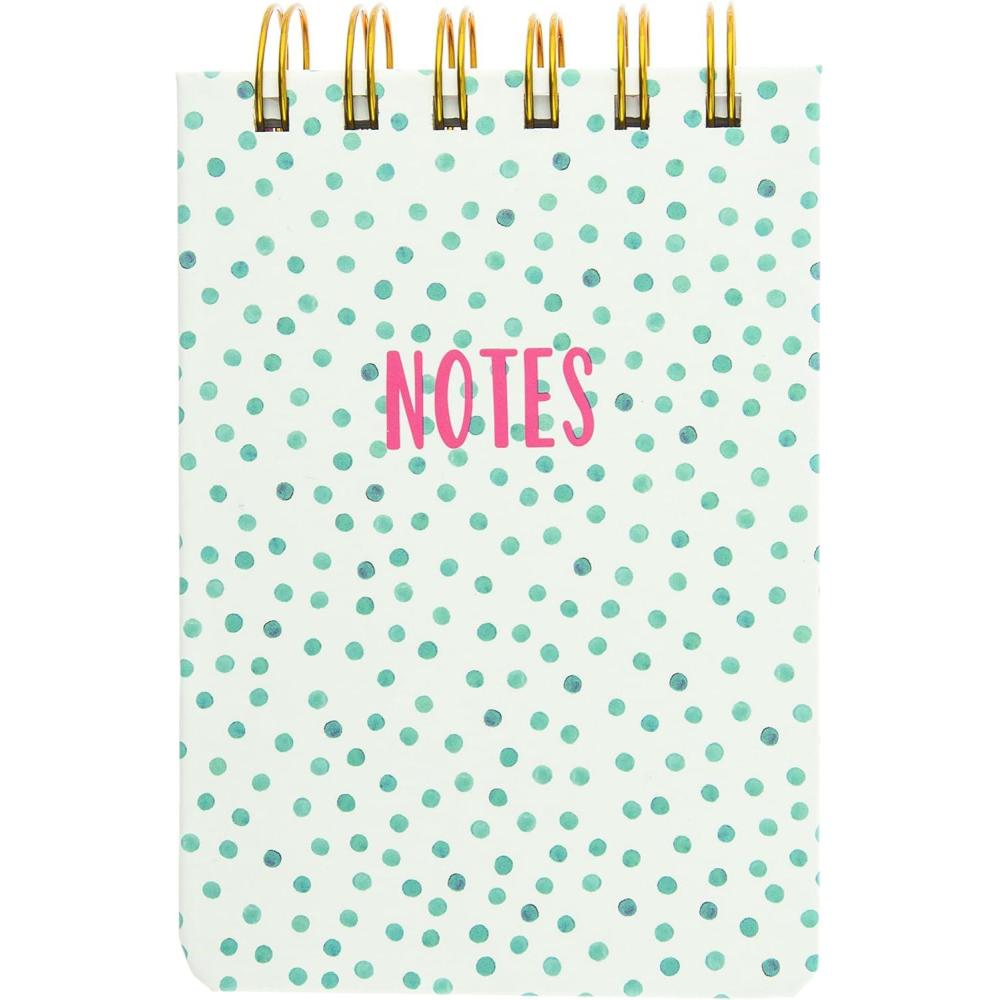 imageGraphique Llama Petite Journal  Pocket Journal with 200 Custom Interior Pages Green PolkaDotted Cover with PinkquotNotesquot Message and Spiral Bound Top 35quot x 55quotLlama Notes