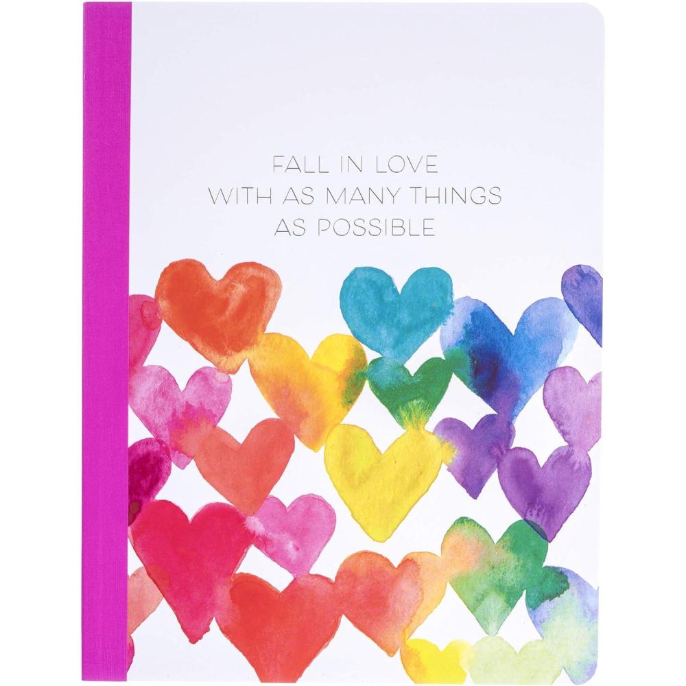 imageGraphique Meet Me in Paris Dotted Grid Notebook  120 Pages for Writing  Premium Paper  Journal  Diary  Lists  Project Planner  Notepad  Bookbinding Tape Edge  75 x 975Rainbow Hearts