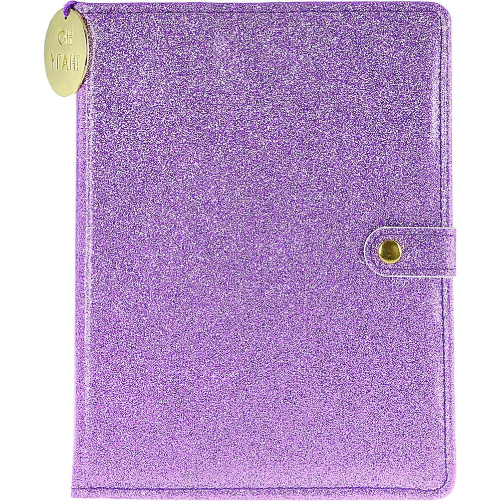 imageGraphique Snap Journal Blue Glitter  Cute Portable Notebook 200 Lined Pages 6 x 825 x 75  Perfect for Note Taking List Making and Much MorePurple