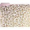 Graphique Designer Black, White, and Gold Polka Dots File Folders | Set of 9 (3 Designs) | Letter Size Organizers | Decorative Office Supplies | Durable Coated Cardstock | 1/3-Cut Tabs(Leopard)
