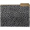 Graphique Designer Black, White, and Gold Polka Dots File Folders | Set of 9 (3 Designs) | Letter Size Organizers | Decorative Office Supplies | Durable Coated Cardstock | 1/3-Cut Tabs(Gold Dots)