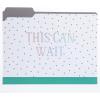 Graphique Designer Black, White, and Gold Polka Dots File Folders | Set of 9 (3 Designs) | Letter Size Organizers | Decorative Office Supplies | Durable Coated Cardstock | 1/3-Cut Tabs(Green Dots)
