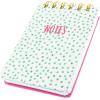 Graphique Llama Petite Journal – Pocket Journal with 200 Custom Interior Pages, Green Polka-Dotted Cover with Pink”Notes” Message and Spiral Bound Top, 3.5″ x 5.5″(Llama Notes)
