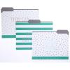 Graphique Designer Black, White, and Gold Polka Dots File Folders | Set of 9 (3 Designs) | Letter Size Organizers | Decorative Office Supplies | Durable Coated Cardstock | 1/3-Cut Tabs(Green Dots)