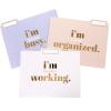 Graphique Designer Black, White, and Gold Polka Dots File Folders | Set of 9 (3 Designs) | Letter Size Organizers | Decorative Office Supplies | Durable Coated Cardstock | 1/3-Cut Tabs(I’m Busy)