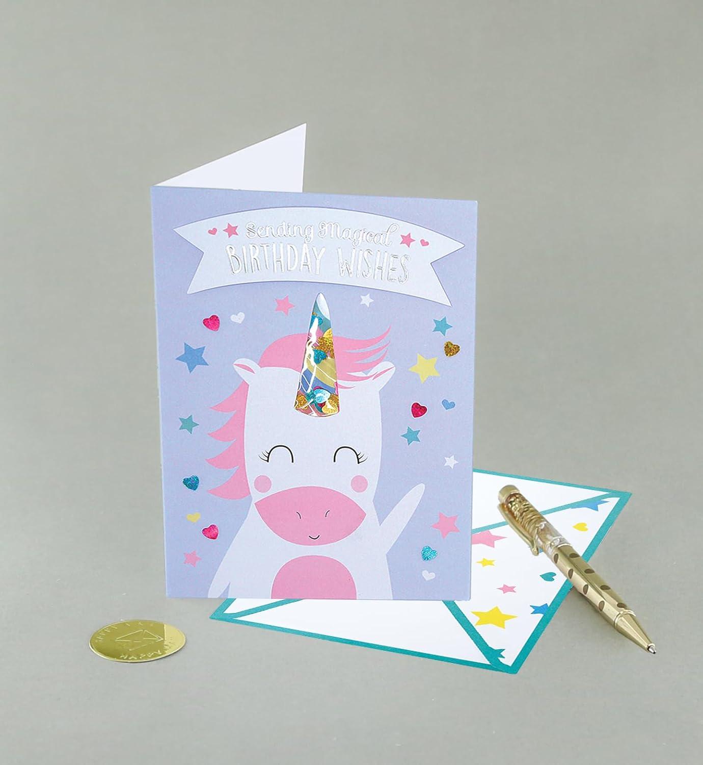 imageGraphique Butterflies Birthday Card Family and Friends ColorCoordinated Envelope 5quot x 7quotUnicorn