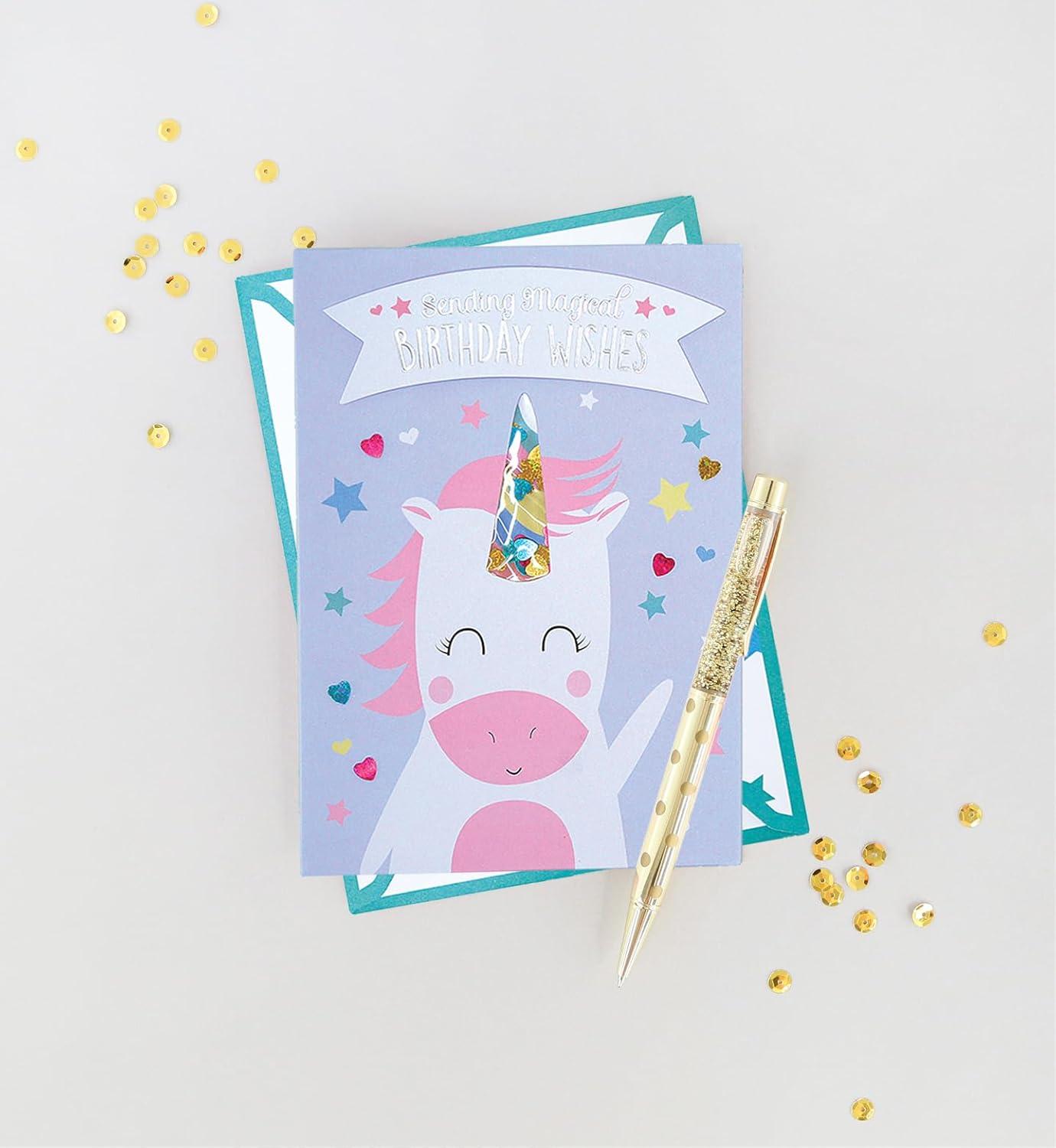 imageGraphique Butterflies Birthday Card Family and Friends ColorCoordinated Envelope 5quot x 7quotUnicorn