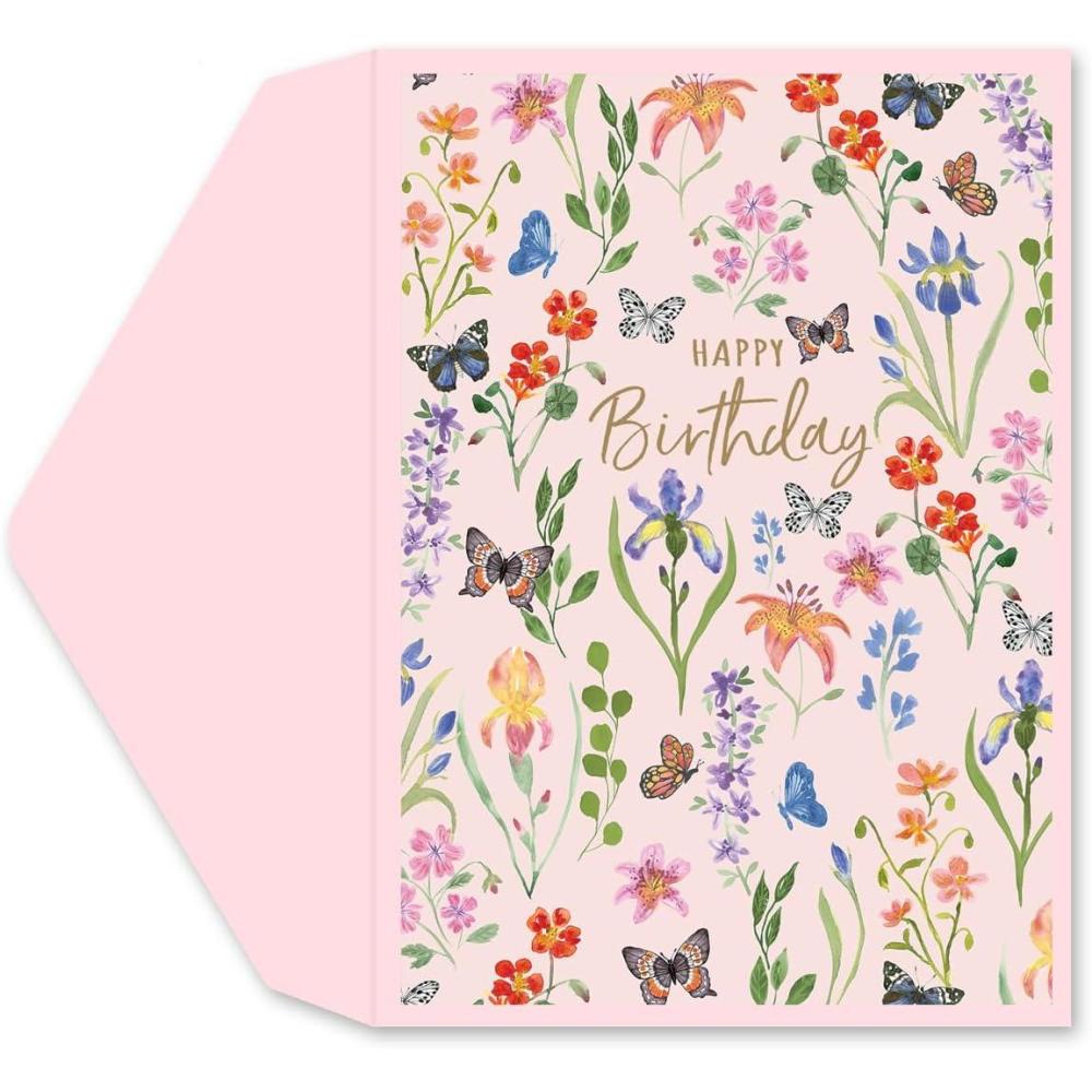 imageGraphique Butterflies Birthday Card Family and Friends ColorCoordinated Envelope 5quot x 7quotButterflies