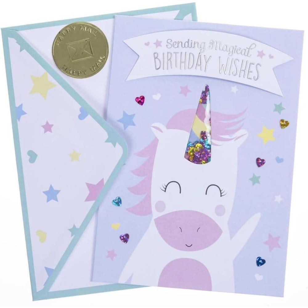 imageGraphique Butterflies Birthday Card Family and Friends ColorCoordinated Envelope 5quot x 7quotUnicorn