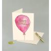 Graphique Butterflies Birthday Card, Family and Friends, Color-Coordinated Envelope, 5″ x 7″(Watercolor Balloons)