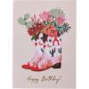 Graphique Handmade Birthday Card for Her, Cute & Happy Birthday Greeting, Women & Girls, Cowgirl Boots, 5” x 7”