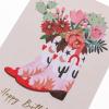 Graphique Handmade Birthday Card for Her, Cute & Happy Birthday Greeting, Women & Girls, Cowgirl Boots, 5” x 7”