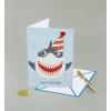 Graphique Surf’s Up Birthday Card, Friend, Brother, Father, Him, Color-Coordinated Envelope, 5″ x 7″(Shark Bite)