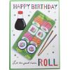 Graphique Surf’s Up Birthday Card, Friend, Brother, Father, Him, Color-Coordinated Envelope, 5″ x 7″(Sushi Roll)