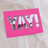 Handmade Birthday Card by Graphique, Cute & Happy Birthday Greeting, Her, Him, Cat Lovers, Party Cats, 5” x 7”(Yay Shaker)