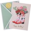 Graphique Handmade Birthday Card for Her, Cute & Happy Birthday Greeting, Women & Girls, Cowgirl Boots, 5” x 7”