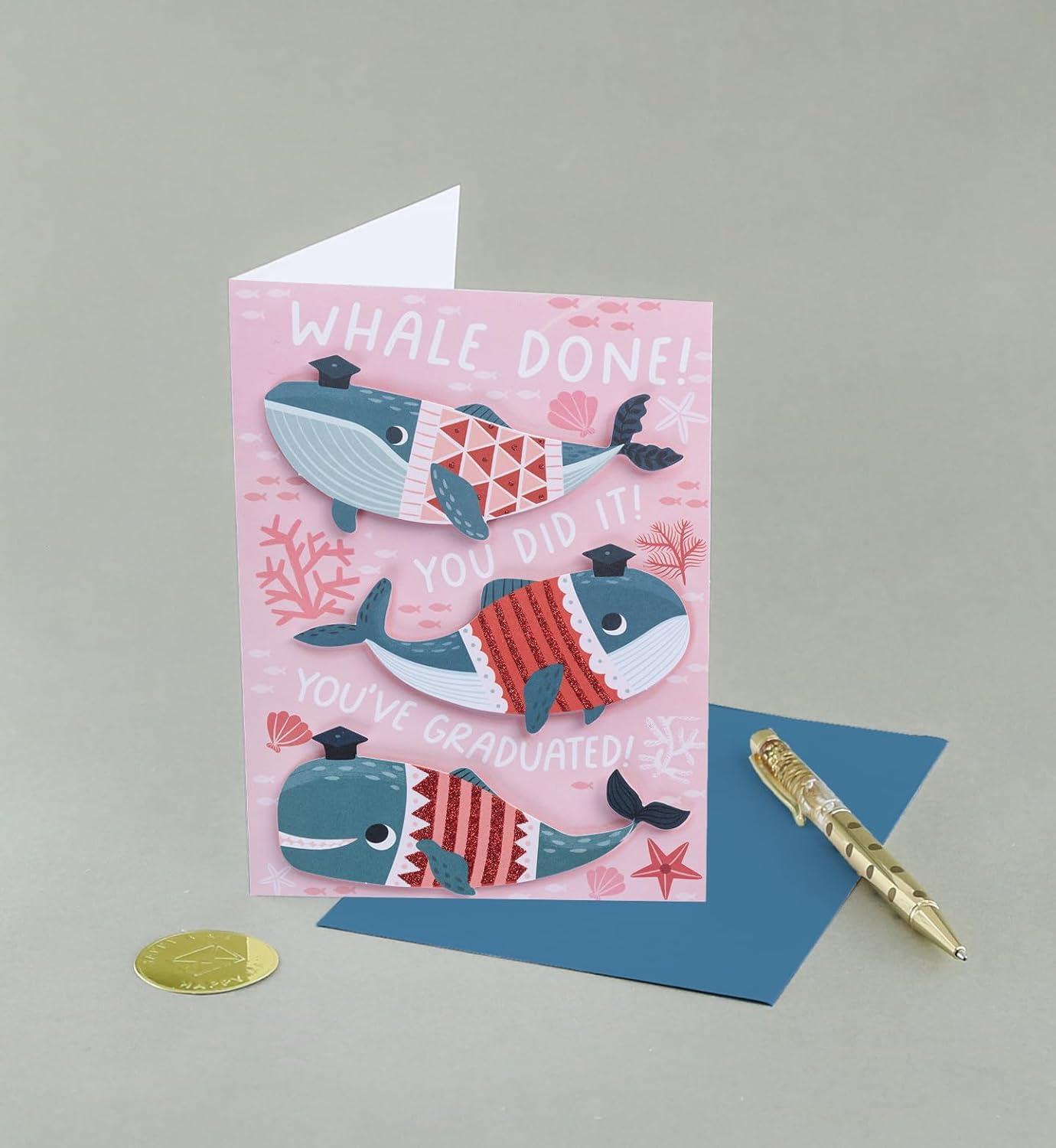 imageGraphique 2025 Grad Handmade Card Graduation Congratulations ColorCoordinated Envelope 5 x 7Whale Done Grad